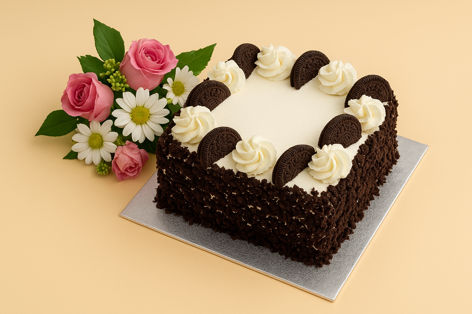 Oreo Vanilla Cake | Fresh Cream