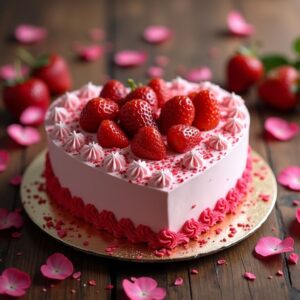 Fresh Cream Strawberry | Heart Cake