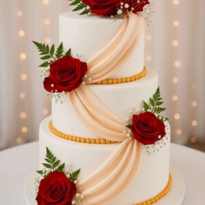 Wedding Roses Cake (Fresh Cream)