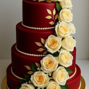 Wedding Cake with Roses (Butter Cream)