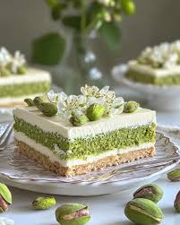 Pistachio Cake Slice