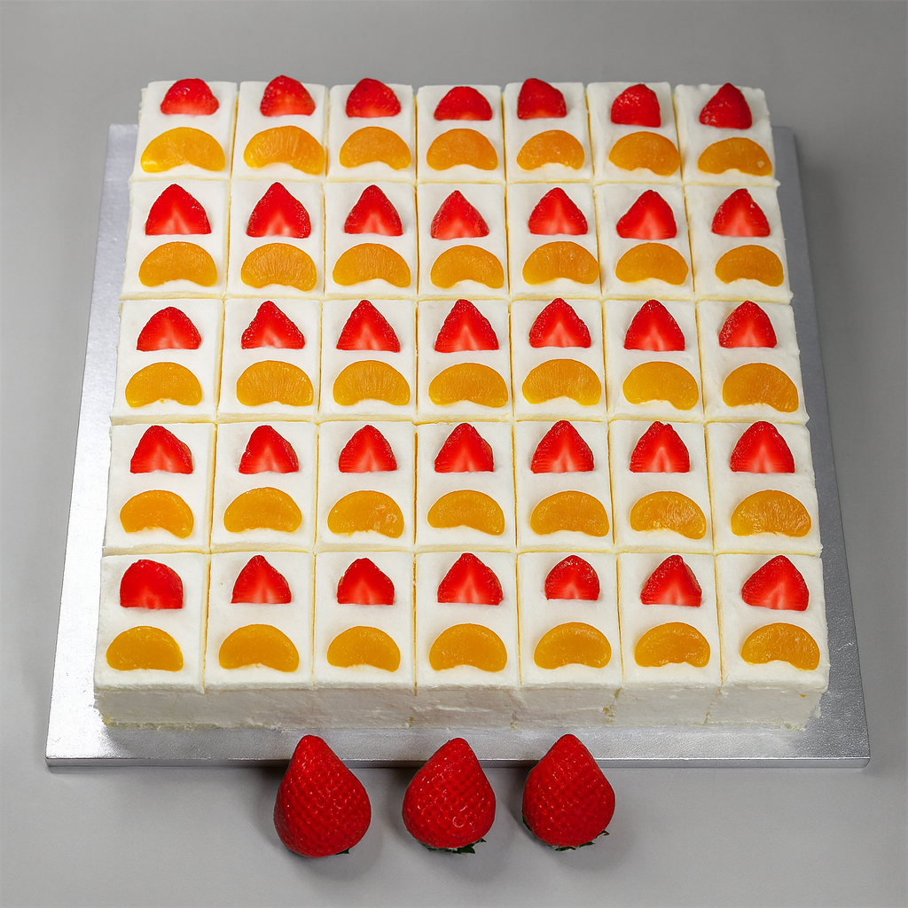 Fresh Cream Platter Cake | Fruits