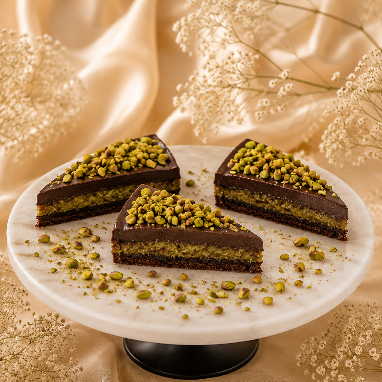 Dubai Chocolate Cake Slice
